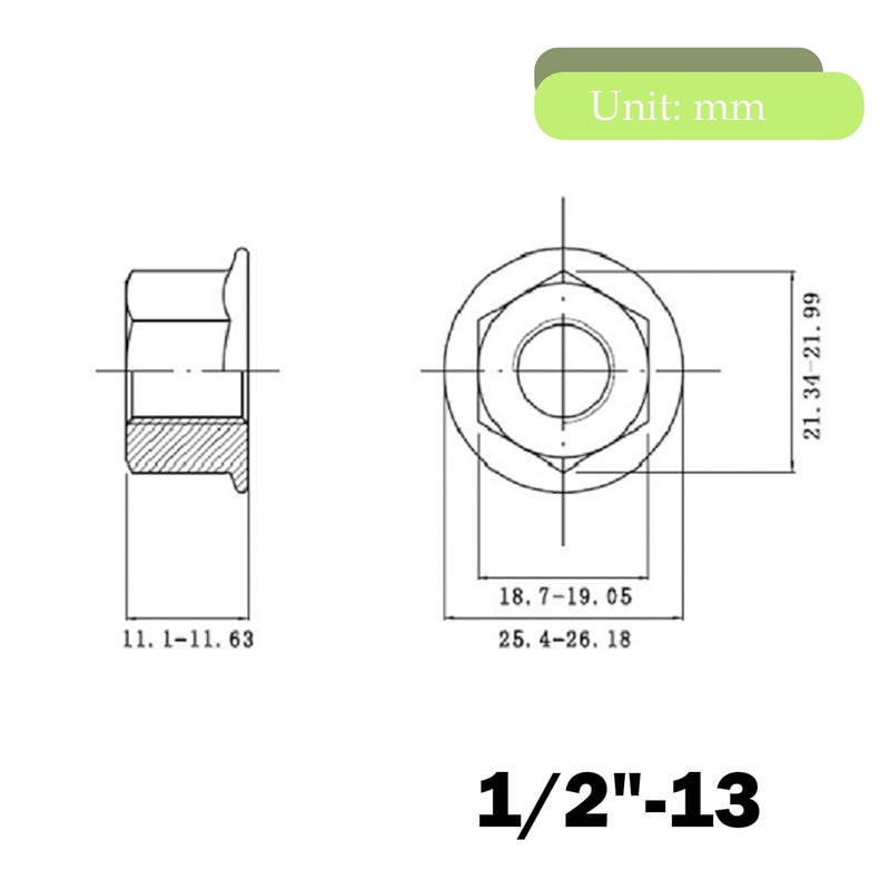 sotoolstop Store 1/2"-13 Flange Nuts, 304 Stainless Steel Serrated Flange Hex Lock Nuts, 5Pcs-Pack - Image 4